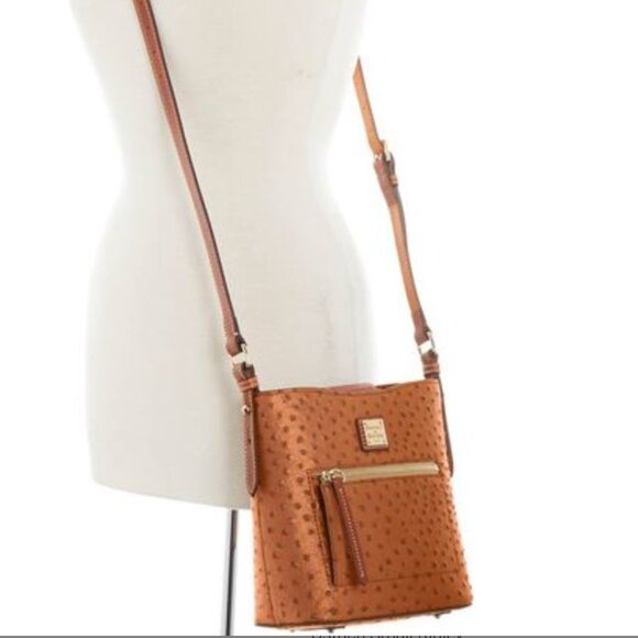 Dooney & Bourke Women's Ostrich Small Ridley Leather Shoulder Bag Caramel New!! - Picture 4 of 4